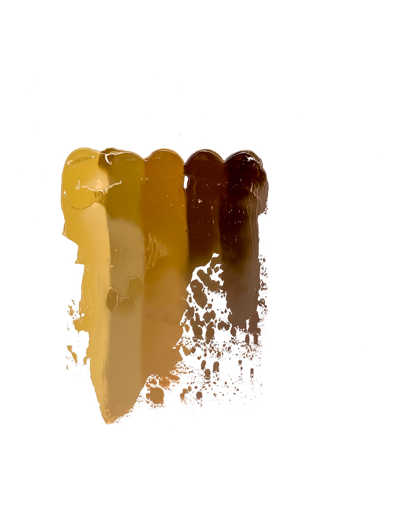 Three swatches of softap permanent tattoo brow pigments on a white background