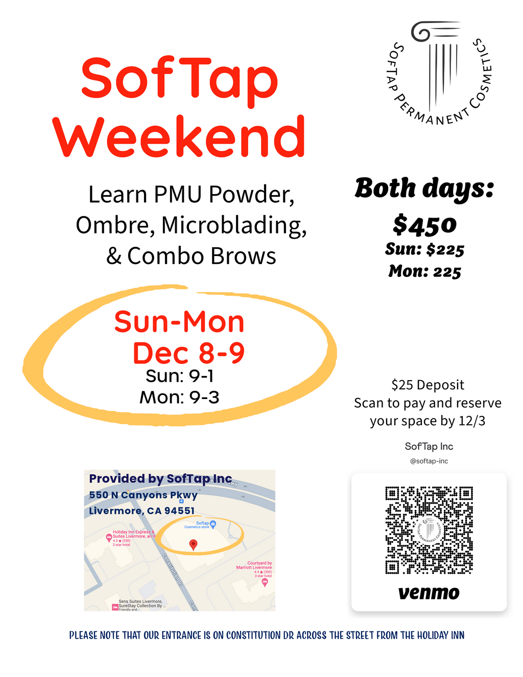 SofTap Weekend Workshops 12/8-12/9 (Sunday/Monday) - SofTap