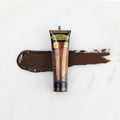 SofTap permanent makeup pigment German Chocolate tube with color swatch on marble background