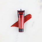 SofTap permanent makeup pigment Peaches 'N Cream tube with color swatch on marble background